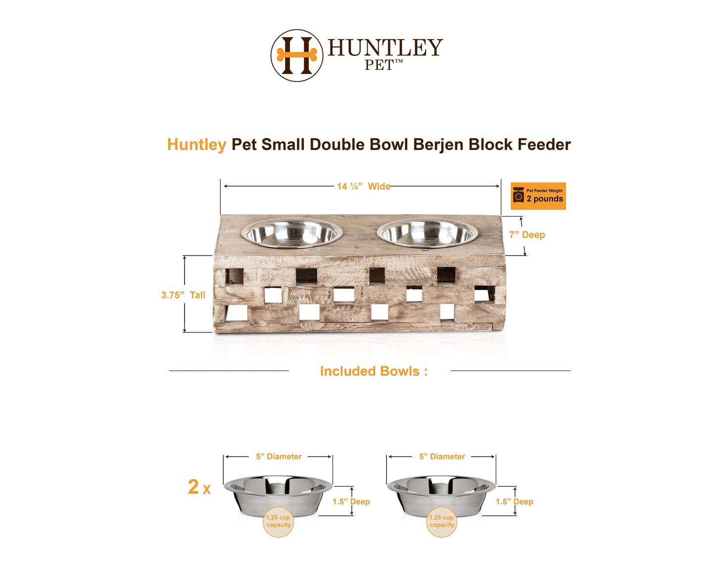 Huntley Pet Elevated Dog and Cat Double Bowl Feeder - Huntley Equestrian - Flyclothing LLC