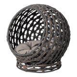 Huntley Pet Hemisphere Rattan Pet Bed, Elevated With Cushion - Huntley Equestrian - Flyclothing LLC
