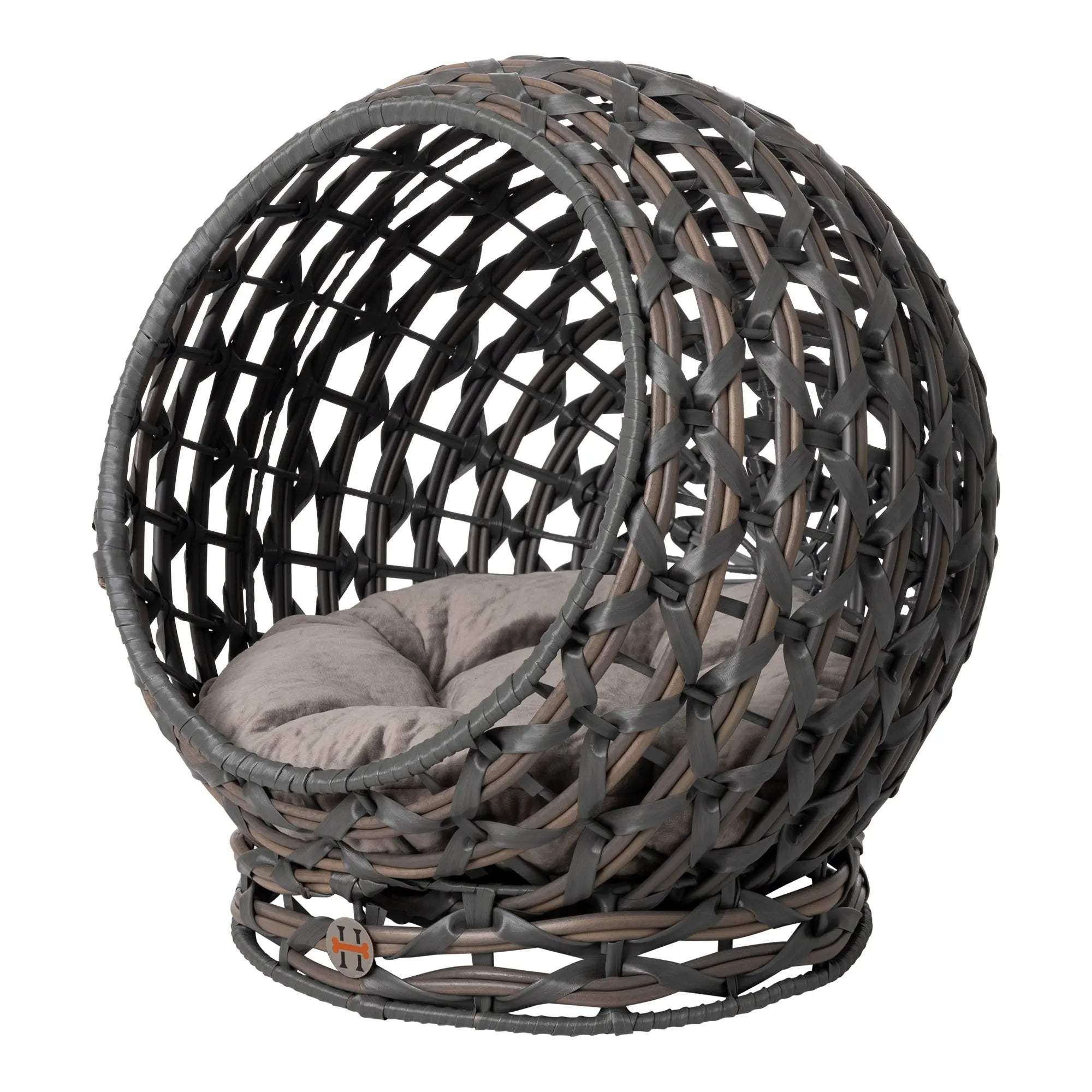 Huntley Pet Hemisphere Rattan Pet Bed, Elevated With Cushion - Huntley Equestrian - Flyclothing LLC