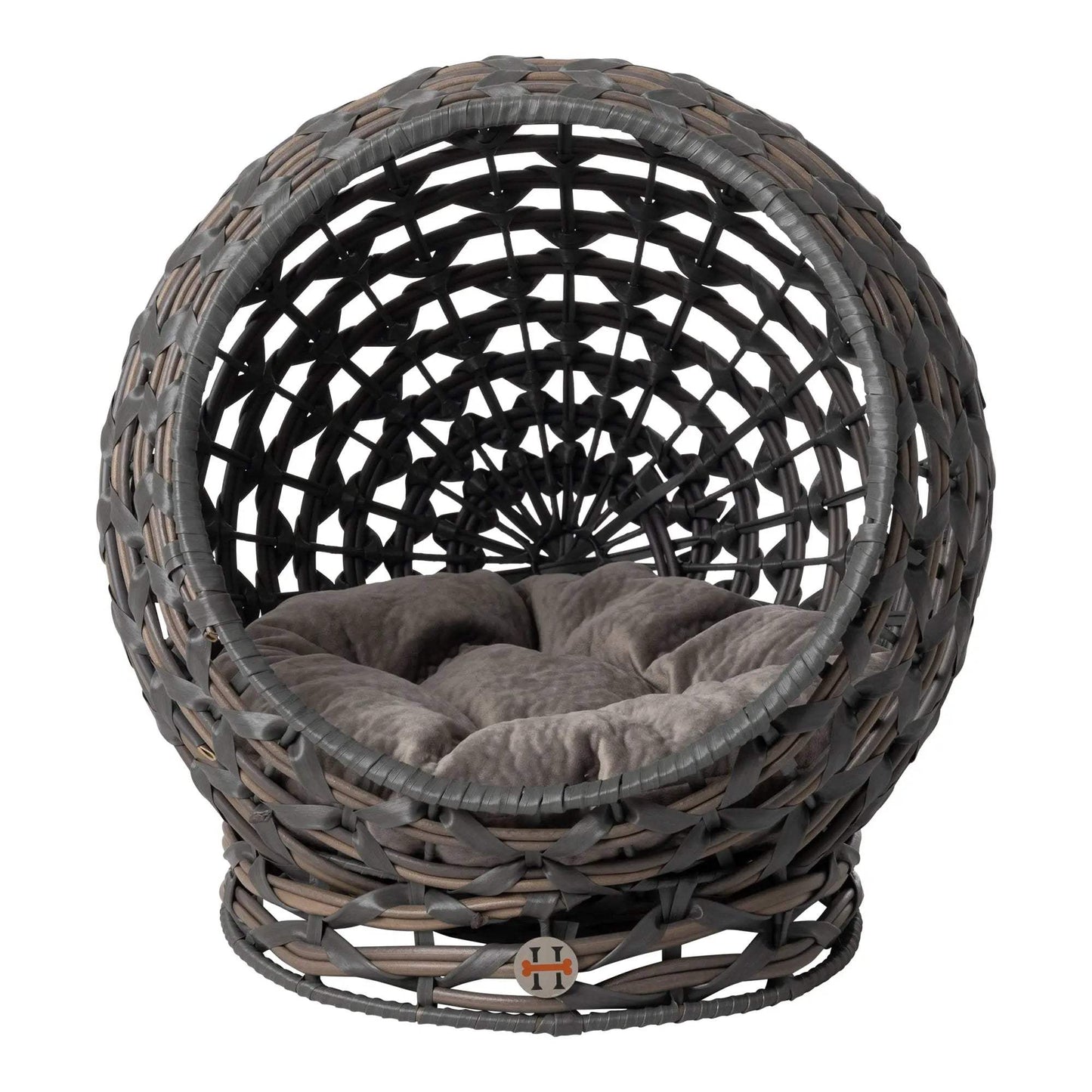 Huntley Pet Hemisphere Rattan Pet Bed, Elevated With Cushion - Huntley Equestrian - Flyclothing LLC