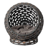 Huntley Pet Hemisphere Rattan Pet Bed, Elevated With Cushion - Huntley Equestrian - Flyclothing LLC