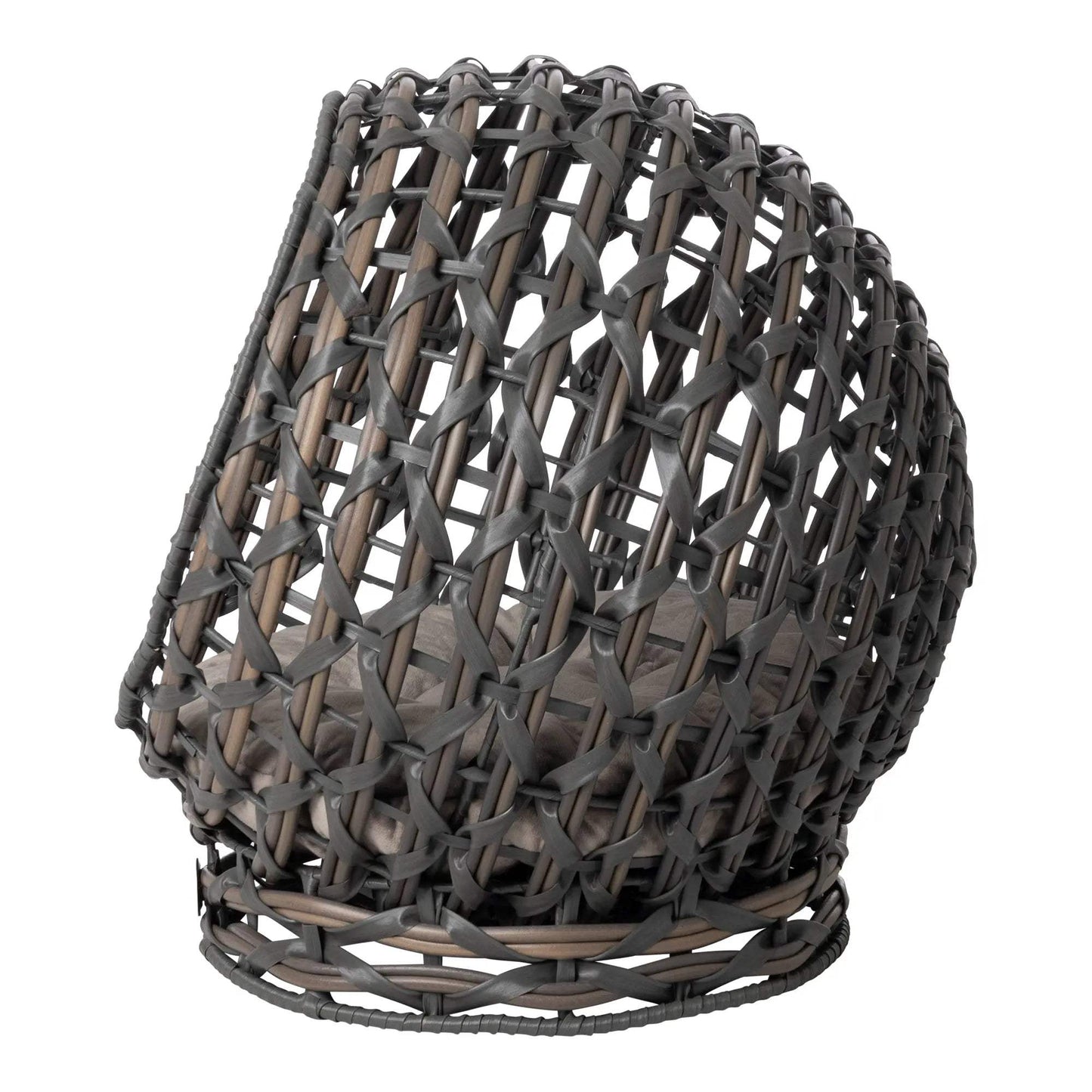Huntley Pet Hemisphere Rattan Pet Bed, Elevated With Cushion - Huntley Equestrian - Flyclothing LLC