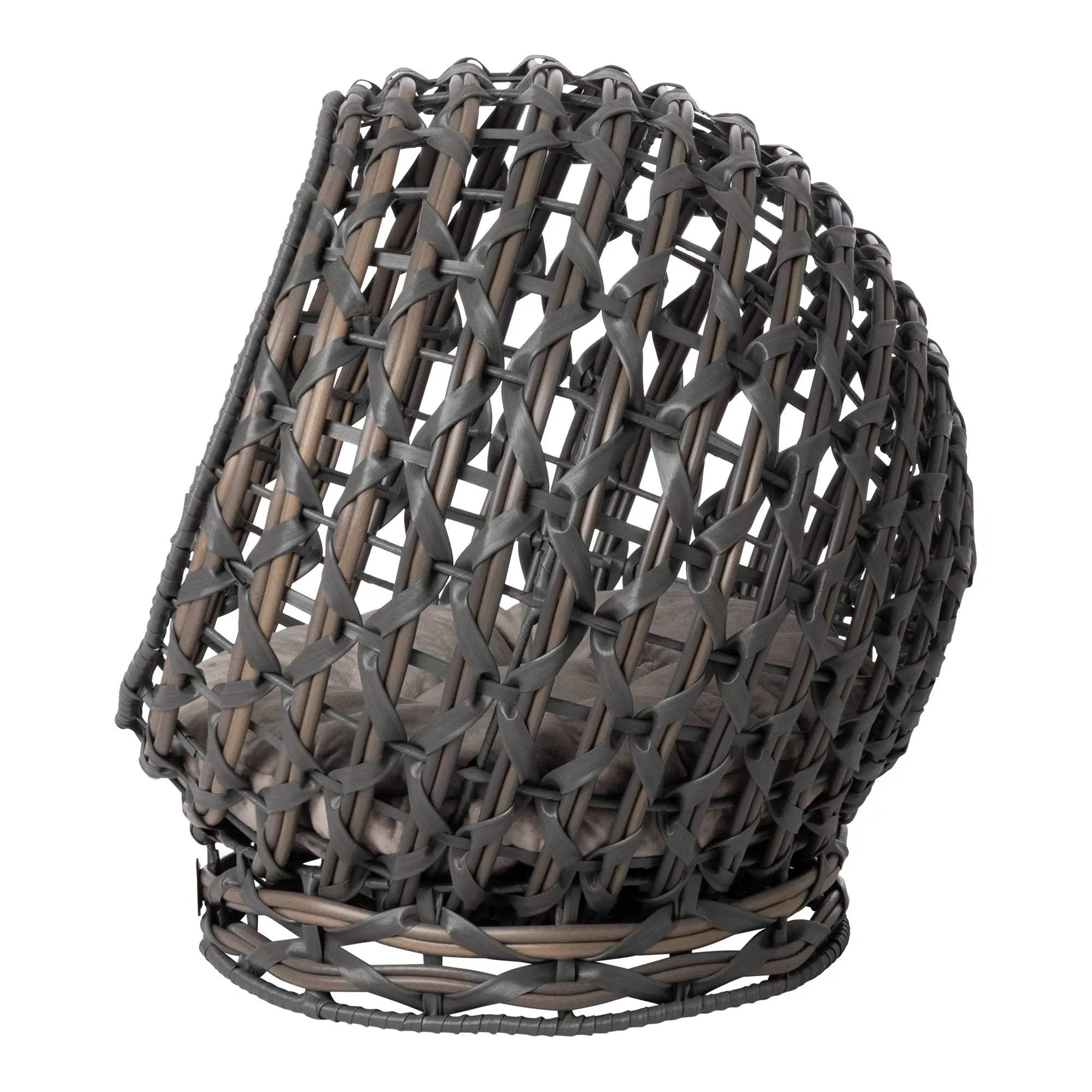 Huntley Pet Hemisphere Rattan Pet Bed, Elevated With Cushion - Huntley Equestrian - Flyclothing LLC