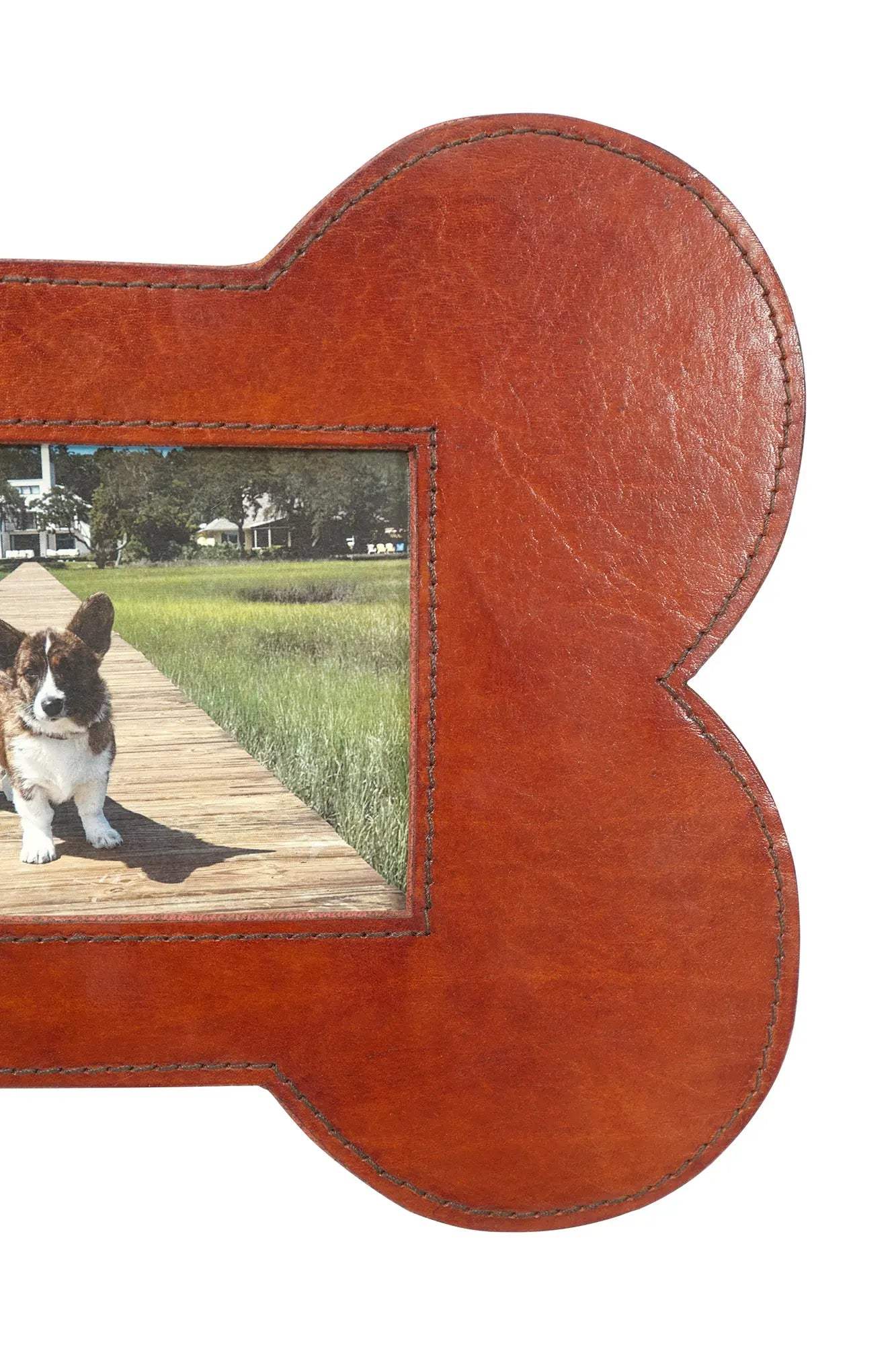 Huntley Pet Leather Bone Shaped Picture Frame, 4x6 - Huntley Equestrian - Flyclothing LLC