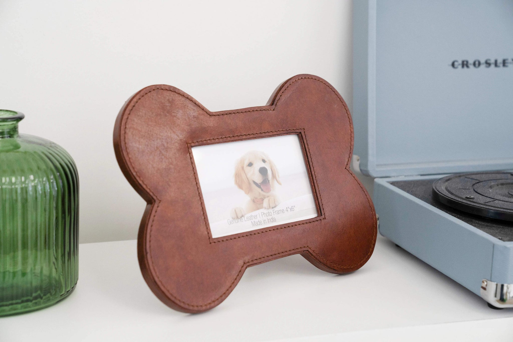 Huntley Pet Leather Bone Shaped Picture Frame, 4x6 - Huntley Equestrian - Flyclothing LLC