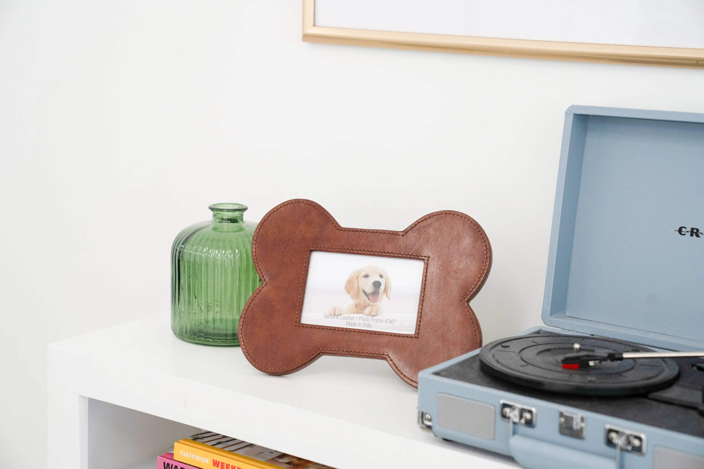 Huntley Pet Leather Bone Shaped Picture Frame, 4x6 - Huntley Equestrian - Flyclothing LLC
