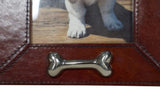 Huntley Pet Leather Picture Frame with Silver Bone Accent - Huntley Equestrian - Flyclothing LLC