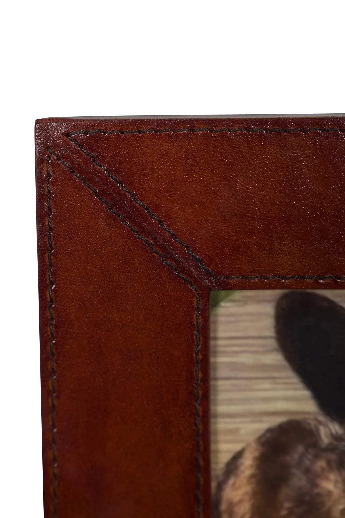 Huntley Pet Leather Picture Frame with Silver Bone Accent - Huntley Equestrian - Flyclothing LLC