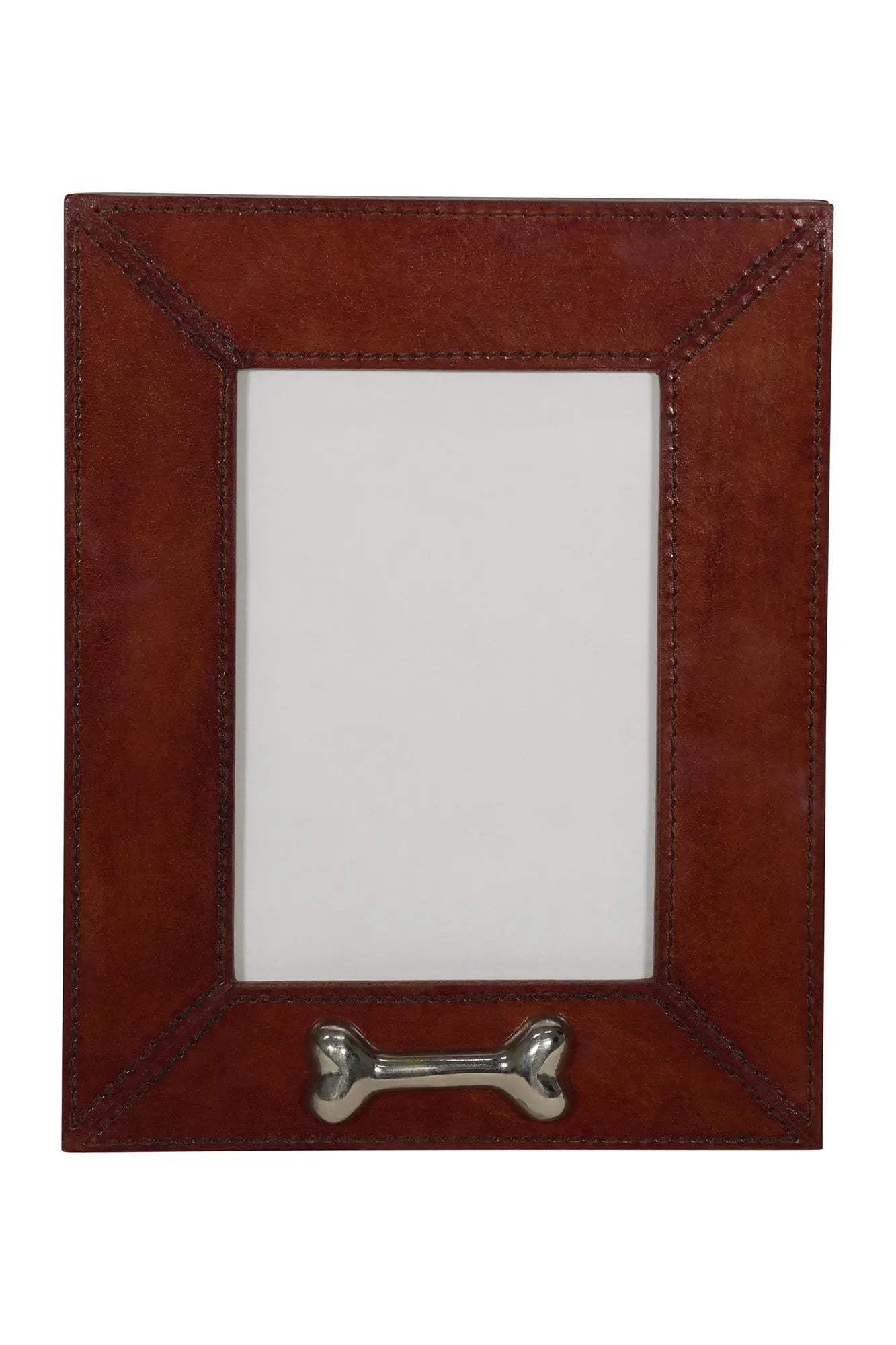 Huntley Pet Leather Picture Frame with Silver Bone Accent - Huntley Equestrian - Flyclothing LLC