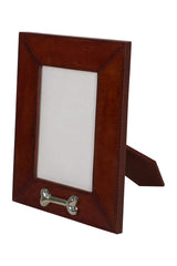 Huntley Pet Leather Picture Frame with Silver Bone Accent - Huntley Equestrian - Flyclothing LLC