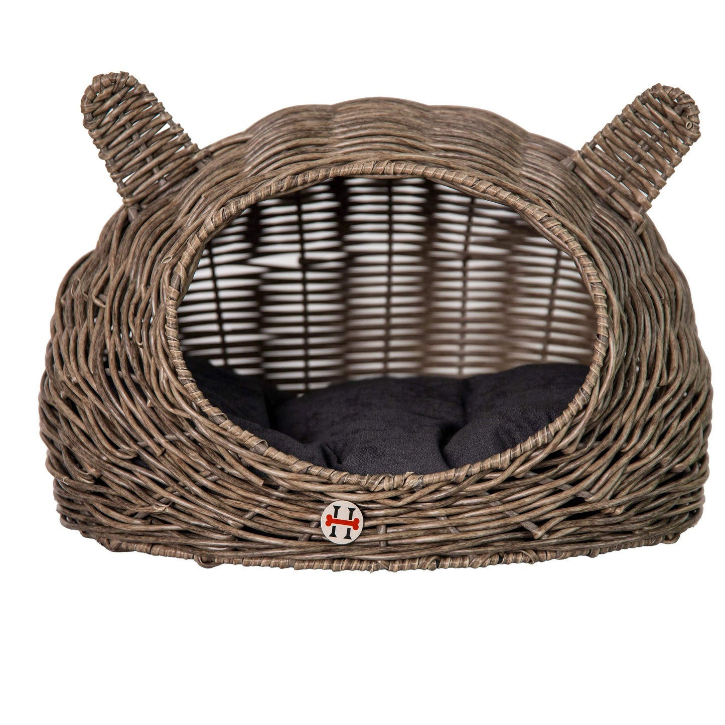 Huntley Pet Wicker Cat Shaped Play House Pet Bed with Cushion - Huntley Equestrian - Flyclothing LLC