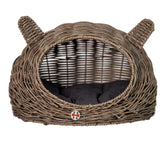 Huntley Pet Wicker Cat Shaped Play House Pet Bed with Cushion - Huntley Equestrian - Flyclothing LLC