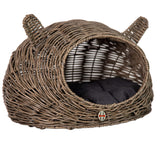 Huntley Pet Wicker Cat Shaped Play House Pet Bed with Cushion - Huntley Equestrian - Flyclothing LLC