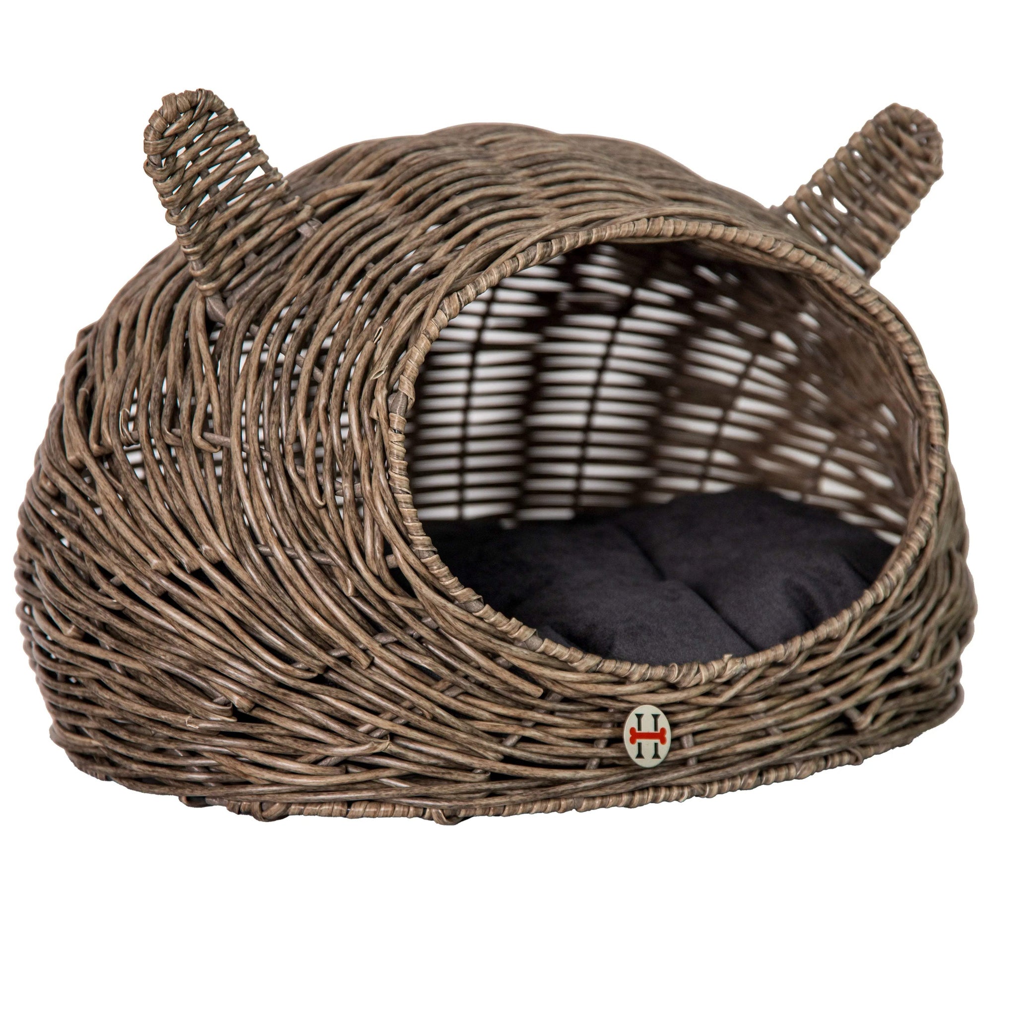 Huntley Pet Wicker Cat Shaped Play House Pet Bed with Cushion - Huntley Equestrian - Flyclothing LLC