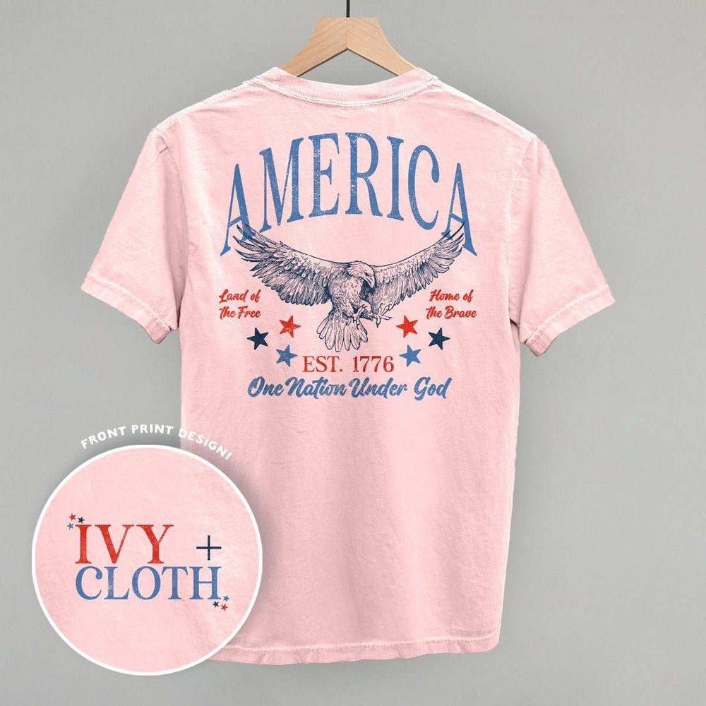 America Red & Blue Eagle (Back Print) - Ivy + Cloth - Flyclothing LLC
