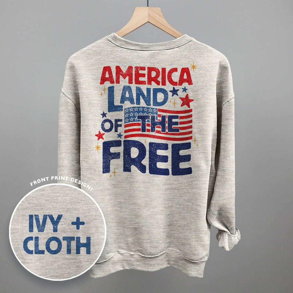 America Land Of The Free Distressed (Back Print) - Ivy + Cloth - Flyclothing LLC