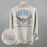 America Red & Blue Eagle (Back Print) - Ivy + Cloth - Flyclothing LLC