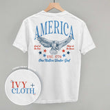 America Red & Blue Eagle (Back Print) - Ivy + Cloth - Flyclothing LLC
