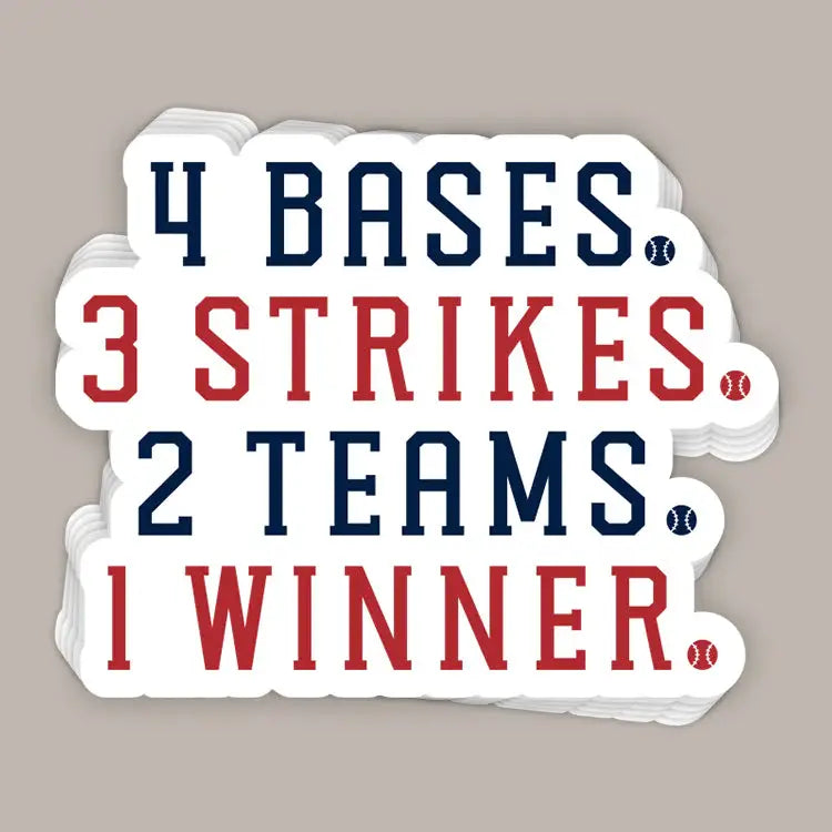 4,3,2,1 Baseball Decal - Ivy + Cloth - Flyclothing LLC