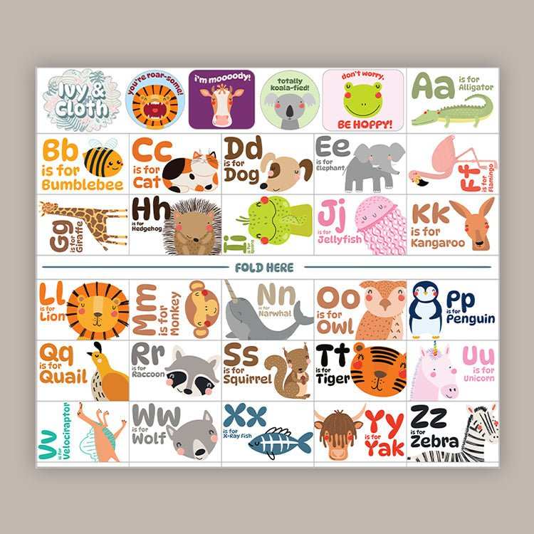 Animal Alphabet (Sticker Sheet) - Ivy + Cloth - Flyclothing LLC