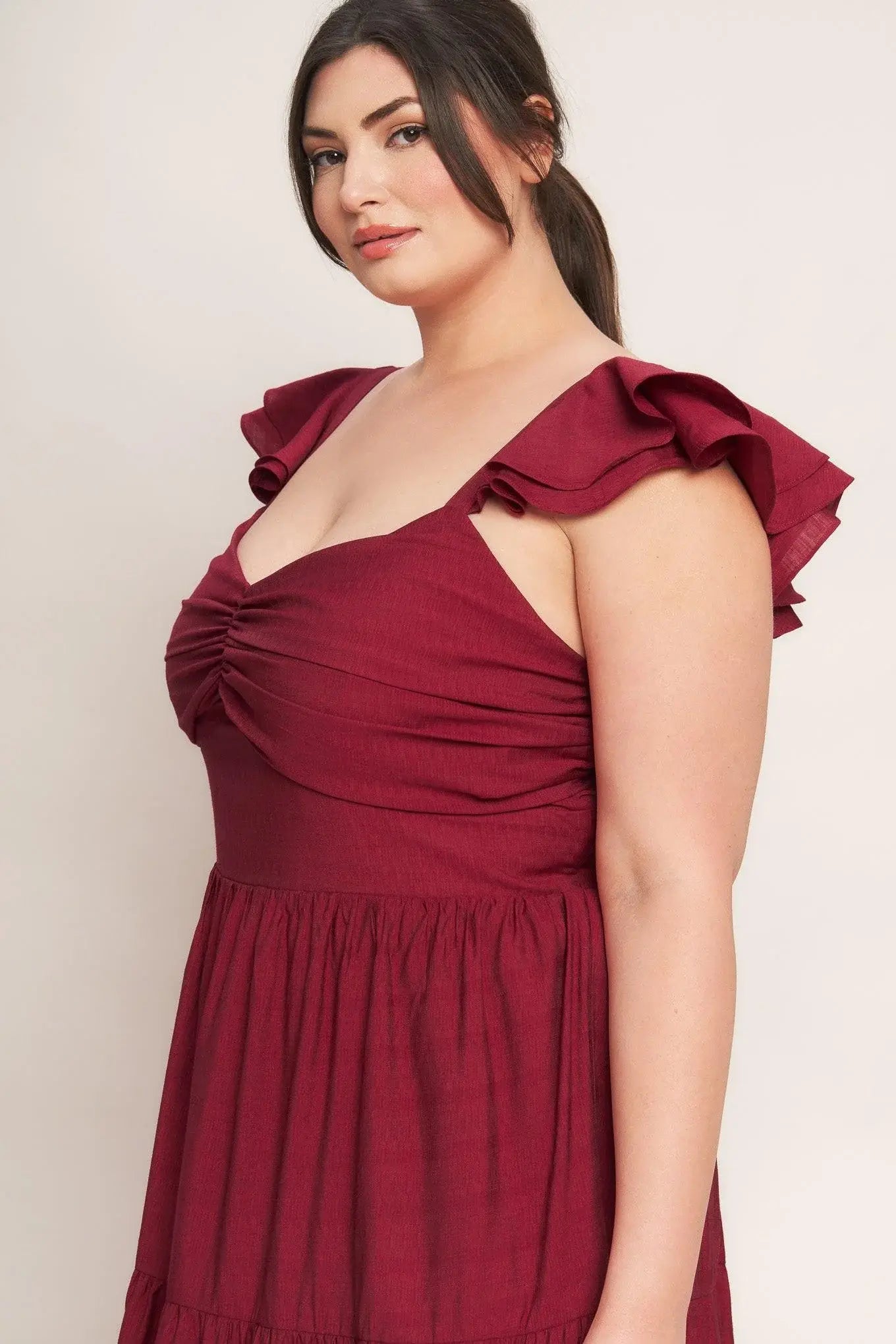 SUMMER MILK DEEP RED WOVEN MAXI DRESS - Flying Tomato - Flyclothing LLC