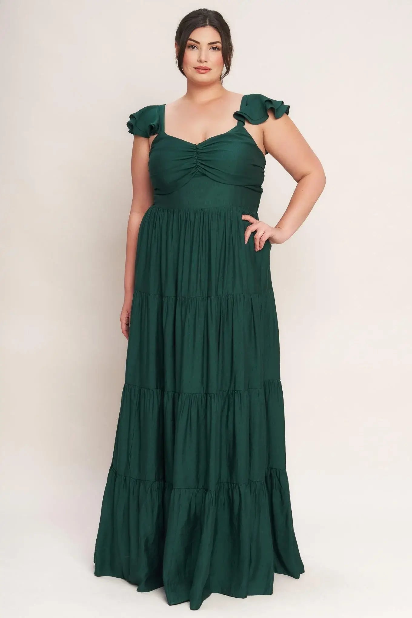SUMMER MILK FOREST GREEN WOVEN MAXI DRESS - Flying Tomato - Flyclothing LLC
