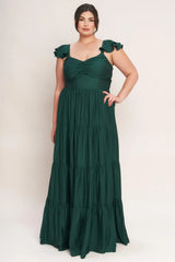 SUMMER MILK FOREST GREEN WOVEN MAXI DRESS - Flying Tomato - Flyclothing LLC