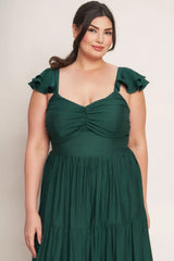 SUMMER MILK FOREST GREEN WOVEN MAXI DRESS - Flying Tomato - Flyclothing LLC