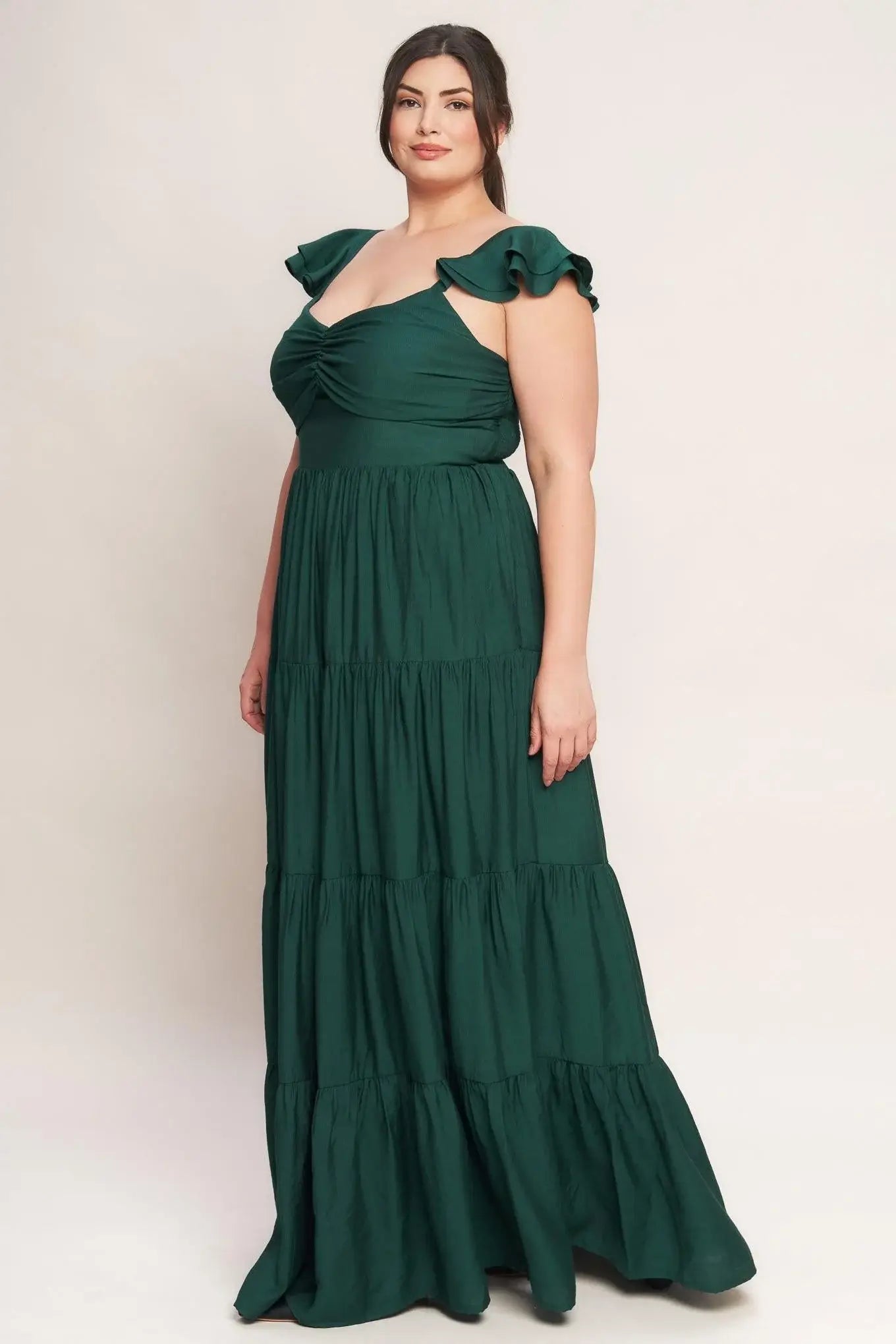 SUMMER MILK FOREST GREEN WOVEN MAXI DRESS - Flying Tomato - Flyclothing LLC