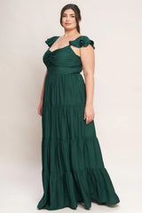 SUMMER MILK FOREST GREEN WOVEN MAXI DRESS - Flying Tomato - Flyclothing LLC