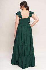 SUMMER MILK FOREST GREEN WOVEN MAXI DRESS - Flying Tomato - Flyclothing LLC