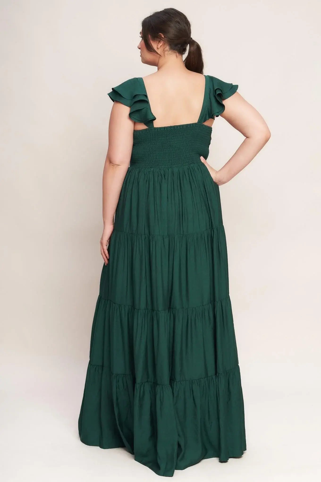 SUMMER MILK FOREST GREEN WOVEN MAXI DRESS - Flying Tomato - Flyclothing LLC