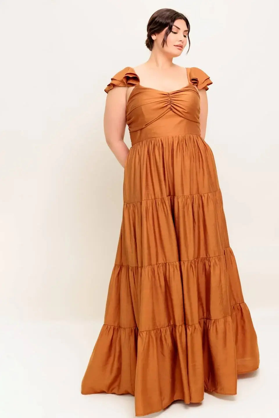 SUMMER MILK RUST WOVEN MAXI DRESS - Flying Tomato - Flyclothing LLC