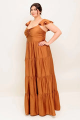SUMMER MILK RUST WOVEN MAXI DRESS - Flying Tomato - Flyclothing LLC