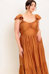 SUMMER MILK RUST WOVEN MAXI DRESS - Flying Tomato - Flyclothing LLC