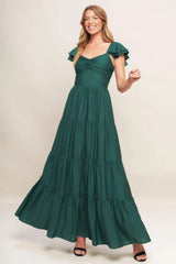 SUMMER MILK FOREST GREEN WOVEN MAXI DRESS - Flying Tomato - Flyclothing LLC