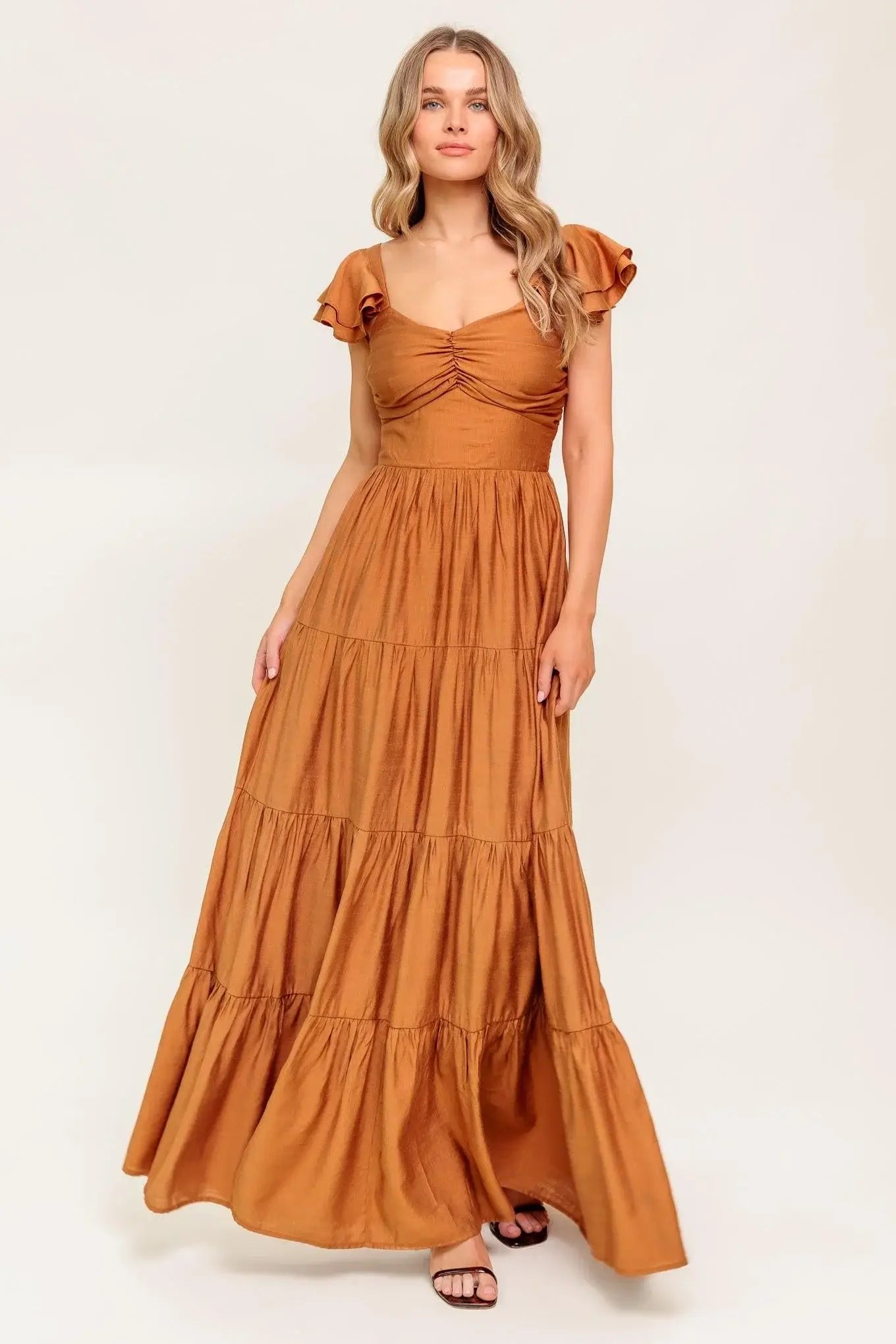 SUMMER MILK RUST WOVEN MAXI DRESS - Flying Tomato - Flyclothing LLC