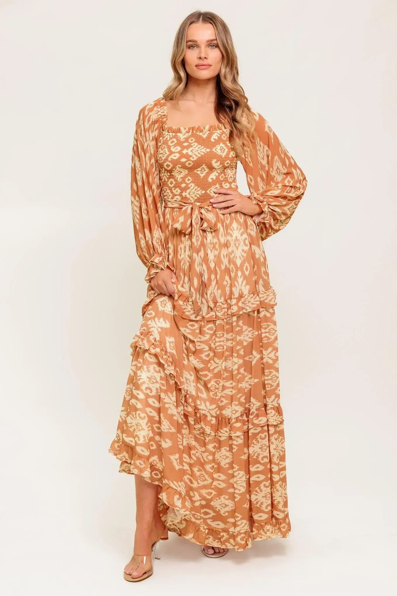 COSMOPOLITAN ELEGANCE WOVEN MAXI DRESS - Flying Tomato - Flyclothing LLC