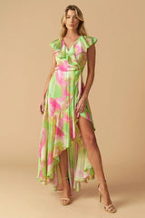 LA BEBE WOVEN SATIN MAXI DRESS - Flying Tomato - Flyclothing LLC
