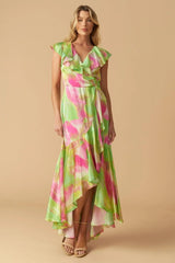 LA BEBE WOVEN SATIN MAXI DRESS - Flying Tomato - Flyclothing LLC