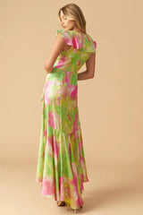 LA BEBE WOVEN SATIN MAXI DRESS - Flying Tomato - Flyclothing LLC