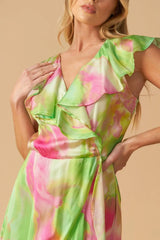 LA BEBE WOVEN SATIN MAXI DRESS - Flying Tomato - Flyclothing LLC