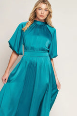 PETAL PROWESS WOVEN MIDI DRESS - Flying Tomato - Flyclothing LLC