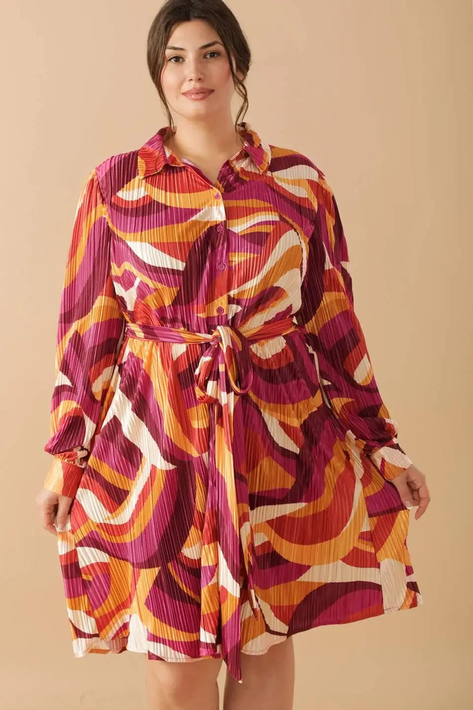 GET ON BOARD WOVEN PLISSE MINI DRESS - Flying Tomato - Flyclothing LLC