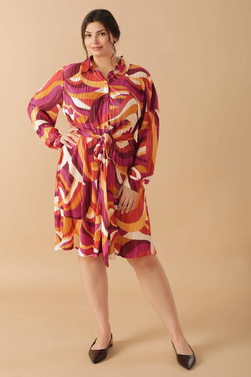 GET ON BOARD WOVEN PLISSE MINI DRESS - Flying Tomato - Flyclothing LLC