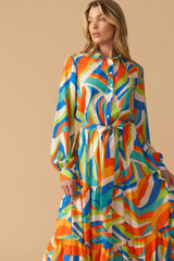 GLAM ATTITUDE WOVEN MIDI SHIRT DRESS - Flying Tomato - Flyclothing LLC
