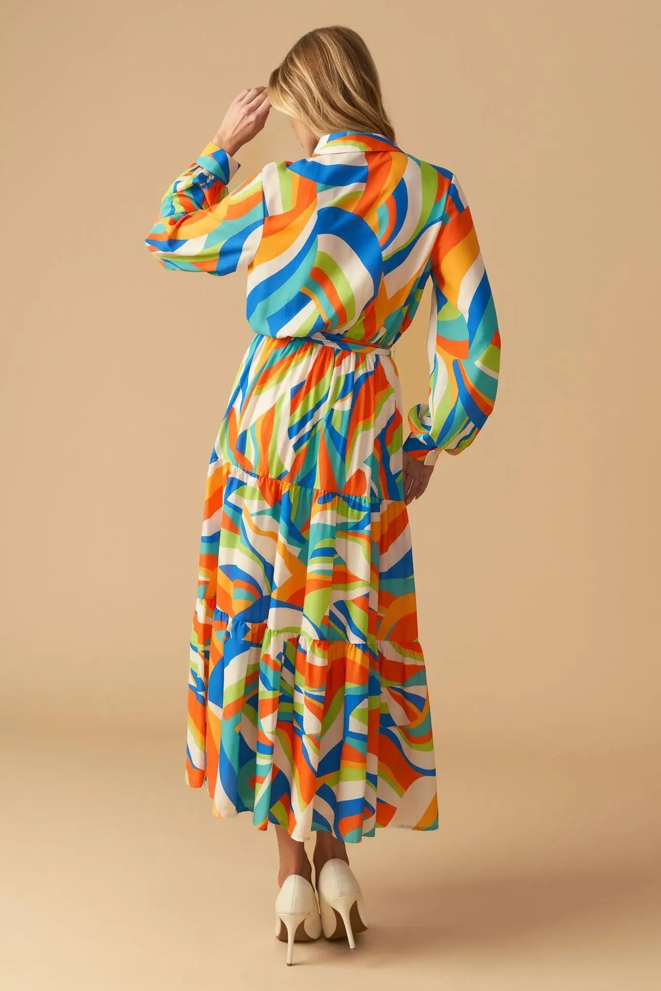 GLAM ATTITUDE WOVEN MIDI SHIRT DRESS - Flying Tomato - Flyclothing LLC
