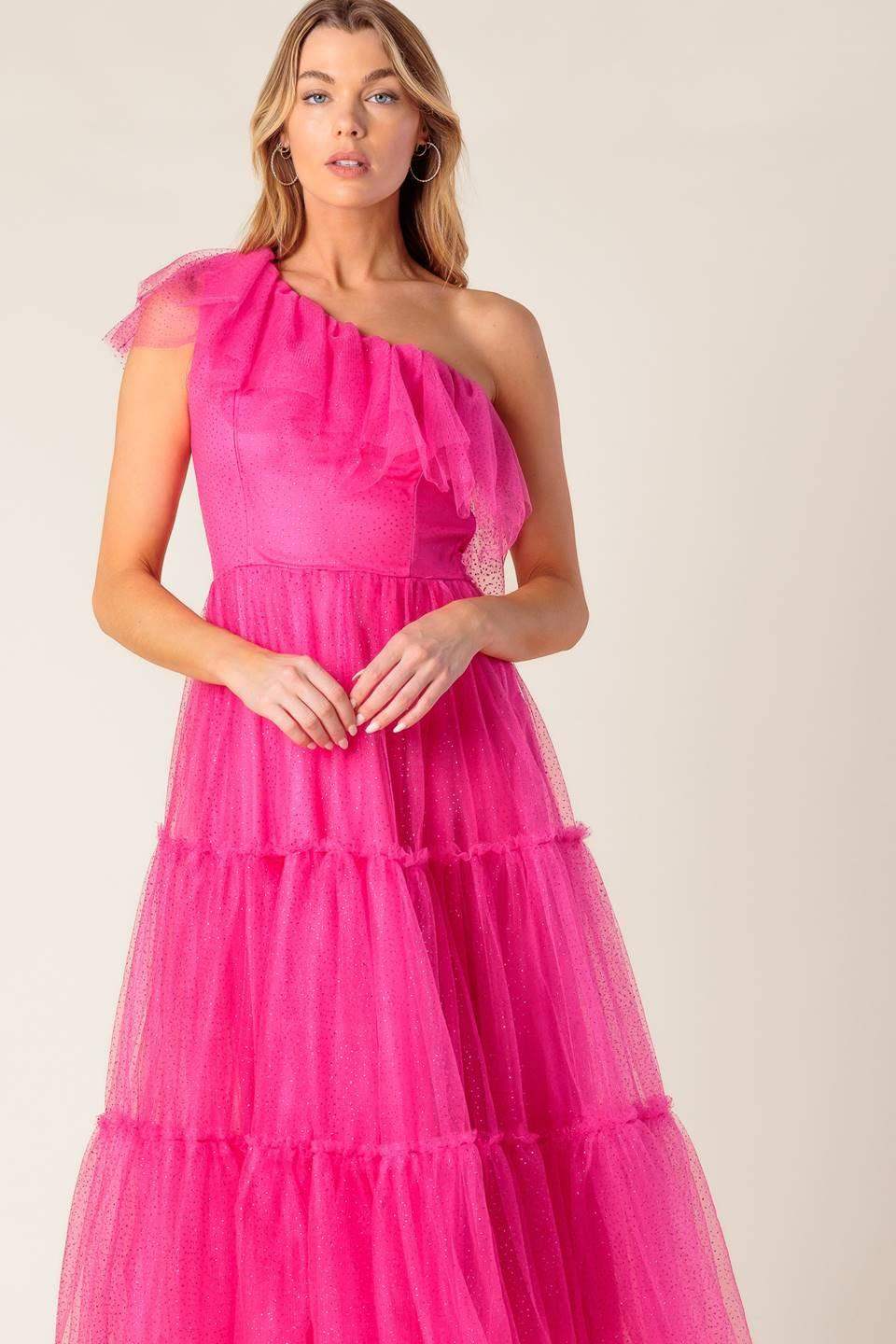 SOME FRESH AIR FUCHSIA TULLE MIDI DRESS - Flying Tomato - Flyclothing LLC