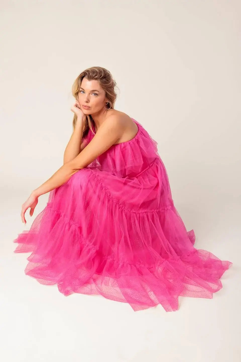 SOME FRESH AIR FUCHSIA TULLE MIDI DRESS - Flying Tomato - Flyclothing LLC