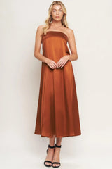 FROSTY ELEGANCE WOVEN MIDI DRESS - Flying Tomato - Flyclothing LLC